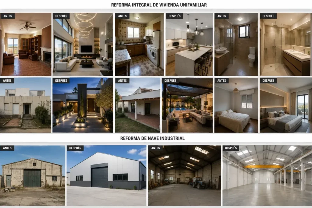 Proyecto de reforma de vivienda unifamiliar y reforma de nave industrial